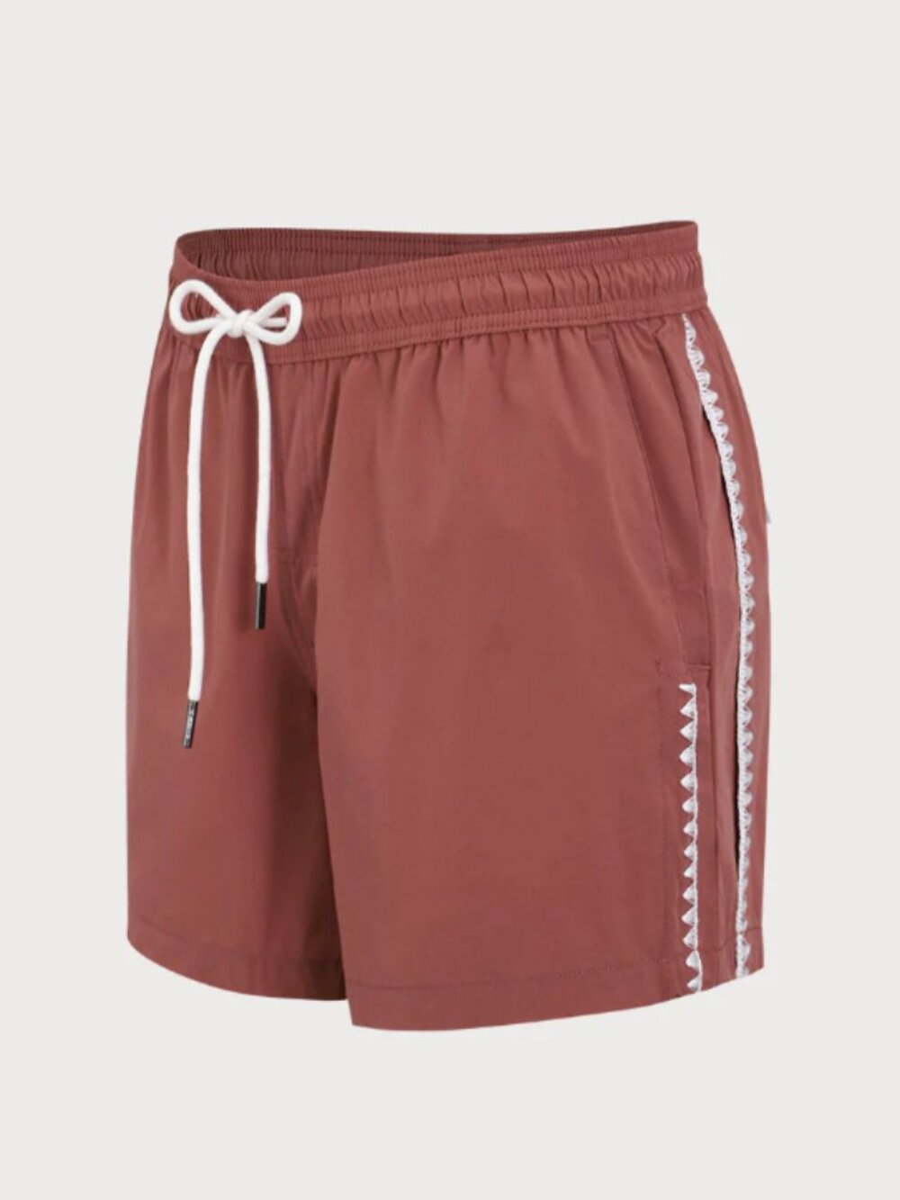 Brick Red Beach Men's 5" Swimming Trunks- MEDIUM